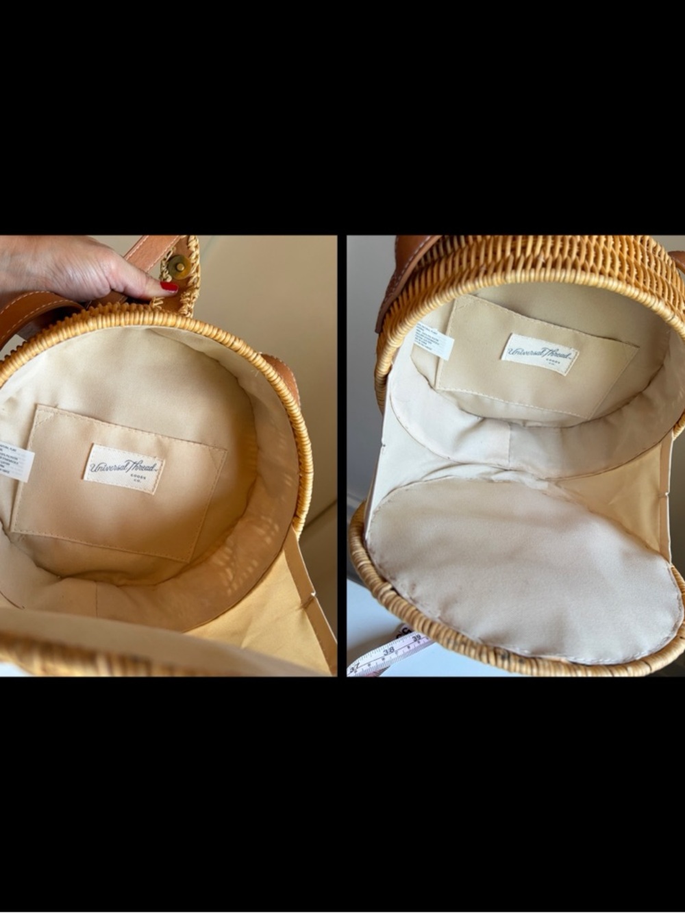 Round Woven Crossbody Bag in Natural/Tan GUC - Picture 5 of 14